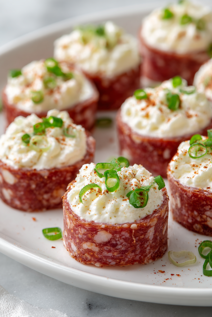 3-Ingredient Cream Cheese Salami Bites