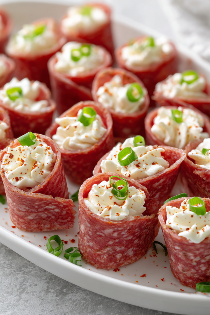 3-Ingredient Cream Cheese Salami Bites