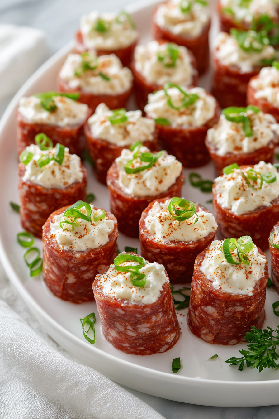 3-Ingredient Cream Cheese Salami Bites