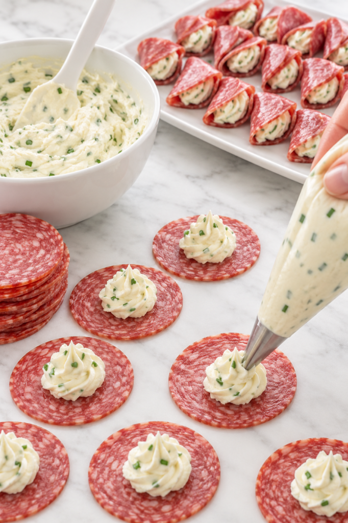 3-Ingredient Cream Cheese Salami Bites