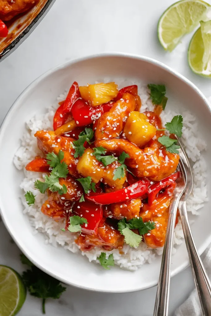 Healthy Sheet Pan Hawaiian Chicken