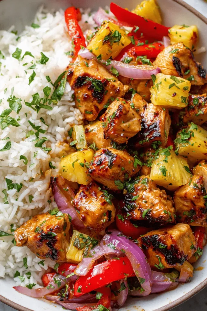 Healthy Sheet Pan Hawaiian Chicken