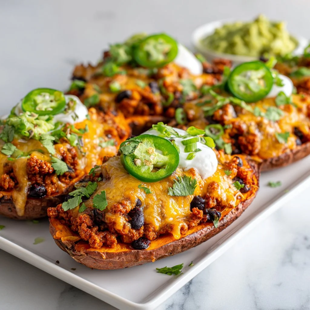 Protein Loaded Sweet Potato Boats
